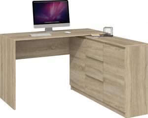 Odell Plus 2D3S, masă birou cu dulap, sonoma