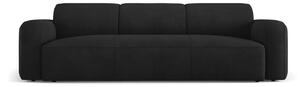 Canapea Greta cu 3 locuri si tapiterie din tesatura structurala, negru