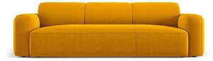 Canapea Greta cu 3 locuri si tapiterie din catifea, galben