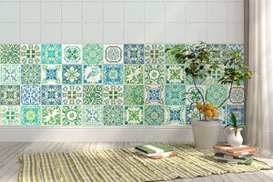 Sticker faianta - Turkish Green Mosaic - 24 buc - 10x10 cm