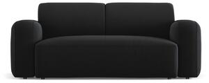 Canapea Greta cu 2 locuri si tapiterie din catifea, negru