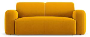 Canapea Greta cu 2 locuri si tapiterie din catifea, galben