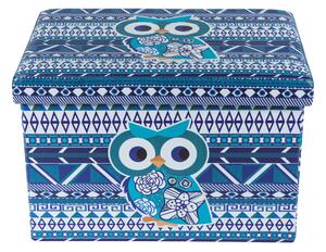 Taburet Design Blue Owl, multicolor, 48x32x31.5 cm