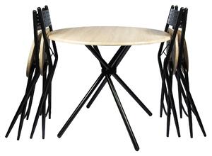 Set masa Kaliope cu 4 scaune, natur, 90x90x77 cm