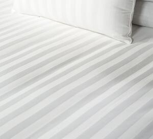 Cearsaf de pat cu elastic Cotton Home & Hotel, Bumbac 100%, Damasc dungi late, dimensiunea 90 x 200 + 20 cm