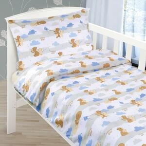 Lenjerie de pat din bumbac pentru pătuț Ursuleți, 90 x 135 cm, 45 x 60 cm