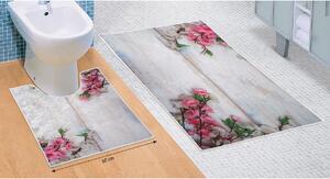 Set de covorașe de baie Floare roz 3D, 60 x 100 cm, 50 x 60 cm