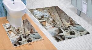 Set de covorașe de baie Scoici de mare 3D, 60 x 100 cm, 50 x 60 cm