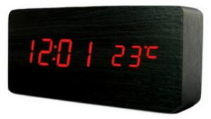 Ceas digital lemn VST-862 NEGRU LED cu Led ROSU Alarma si Termometru