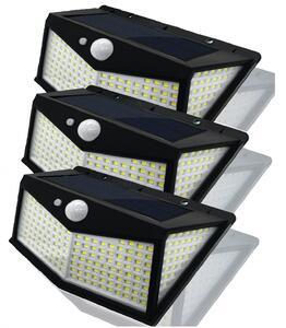 Set 3 Lampi solare 212 LED, senzor de miscare si 3 moduri de functionare