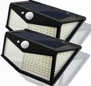 Set 2 Lampi solare 212 LED, senzor de miscare si 3 moduri de functionare