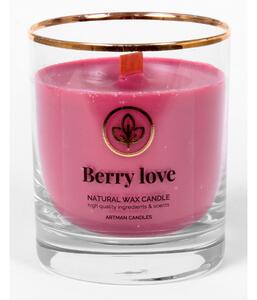 Lumânare parfumată în sticlă Berry love, 500 g, 9,5 cm