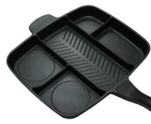 Tigaie grill multifunctionala cu 5 compartimente pentru gatit MANER LEMN