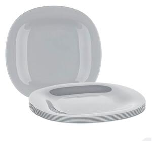 Farfurie întinsă dreptunghiulară Luminarc CARINE, 27 cm, 6 buc., gri