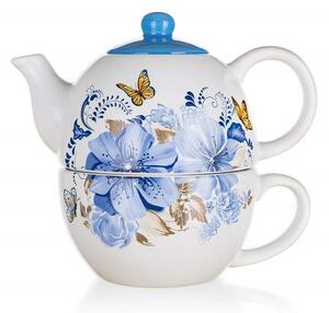 Ceainic ceramic cu ceașcă Banquet BLUE FLOWER