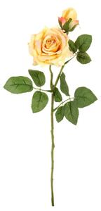 Floare artificială Trandafir galben, 46 cm