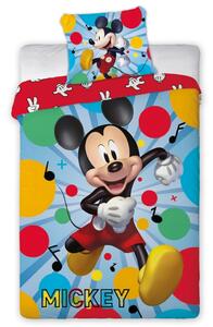 Lenjerie din bumbac, pentru copii, Mickey MouseParty, 140 x 200 cm, 70 x 90 cm