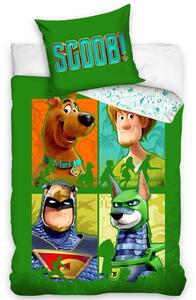 Lenjerie din bumbac, pentru copii, Scooby DooCei patru verzi, 140 x 200 cm, 70 x 90 cm
