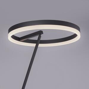 Lampă de podea de design gri închis cu LED și dimmer - Damir
