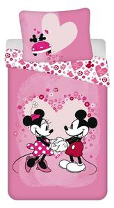 Lenjerie de pat copii Mickey and Minnie "Love”micro, 140 x 200 cm, 70 x 90 cm