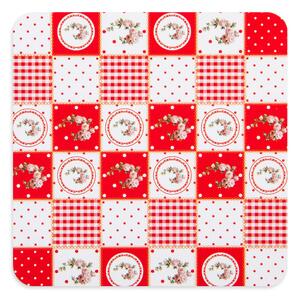 Suport farfurie Country red, din plută, 10 x 10 cm, set 4 buc