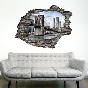Sticker View Through The 3D Wall , Brooklyn Bridge