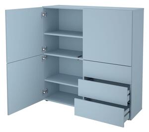 FMD Dulap cu 3 sertare și 3 uși, 99x31,5x101,2 cm, albastru 562-001E