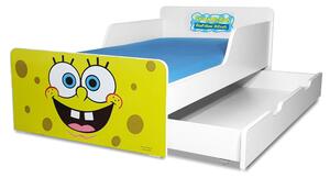 Pat copii SpongeBob 2-12 ani cu sertar si saltea cadou