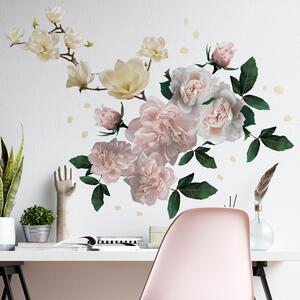 Sticker White Magnolia With Roses