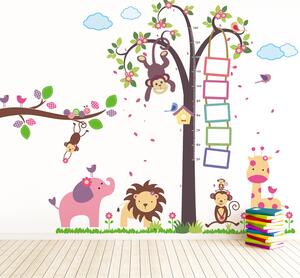 Sticker Monkey Height Measure With Animals