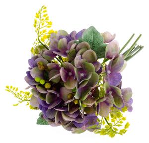 Buchet flori artificiale - Hortensie cu ferigă, 30 x 25 cm