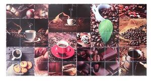 Panou decorativ, PVC, model cafea, maro si rosu, 96x48.5 cm