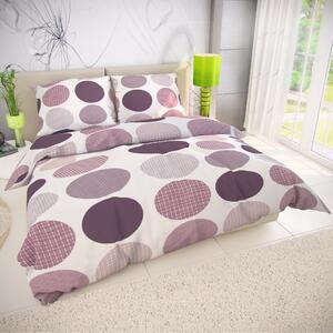 ASTOREO Lenjerie de pat din bumbac Ava mov - violet/alb - Mărimea 220x200cm + 2x 70x90cm