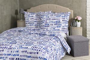 ASTOREO Lenjerie de pat Indigo Dream - alb cu elemente albastre - Mărimea 140x200cm + 70x90cm