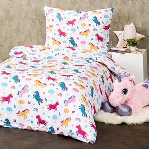 Lenjerie pat 4Home Unicorn pentru copii, bumbac, 140 x 200 cm, 70 x 90 cm