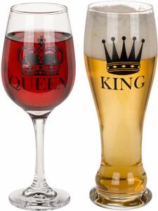 Pahare pentru cuplu King și Queen, 600 ml și430 ml