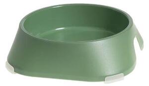 Castron, bol, pentru caine, pisica, suporti antiderapanti, PET reciclat, verde, marime L, 700 ml, 20.4x20.4x5.4 cm
