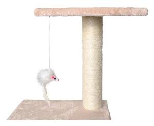 Ansamblu de joaca pentru pisici, cu platforme si soricel, roz si bej, 90 cm