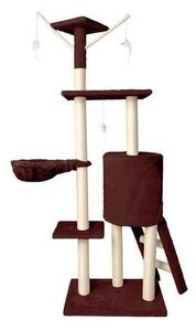 Ansamblu de joaca pentru pisici, cu scara si platforme, maro si bej, 138 cm, Malatec