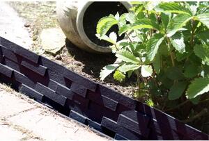 Set gard pentru gradina din plastic flexibil, negru, model piatra, 3 buc, 78x9.5 20 cm, 2.34 m, Gardenplast