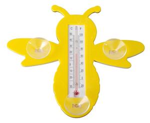 Termometru pentru exterior cu ventuze, din plastic, Bee Galben, L22,1xl3,5xH19,6 cm