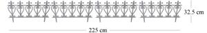 Gard de gradina decorativ, plastic negru, set 4 buc, 57x32.5 cm