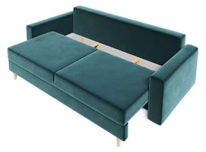 Canapea extensibilă cu ladă de depozitare Solo Blue Love 220x100 cm