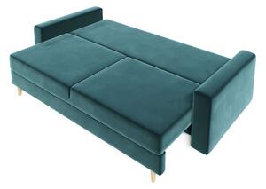 Canapea extensibilă cu ladă de depozitare Solo Blue Love 220x100 cm