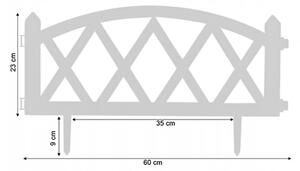 Gard de gradina decorativ, plastic negru, set 4 buc, 59.5x33 cm