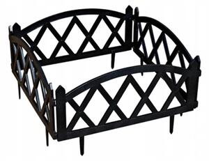 Gard de gradina decorativ, plastic negru, set 4 buc, 59.5x33 cm