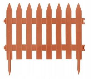 Gard de gradina decorativ, din plastic, maro deschis, set 7 buc, 3.2 m x 35 cm