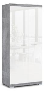 Dulap SIMPLE SZD2 beton / alb lucios