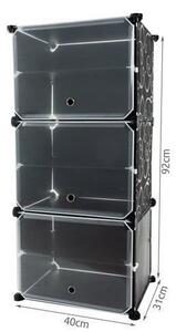 Raft/dulapior depozitat incaltaminte, modular, 6 polite, plastic, negru, 40x31x92 cm
