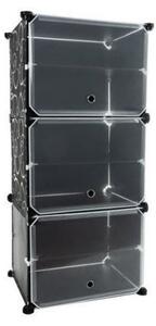 Raft/dulapior depozitat incaltaminte, modular, 6 polite, plastic, negru, 40x31x92 cm